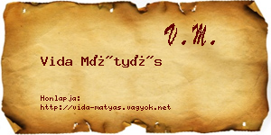 Vida Mátyás névjegykártya
